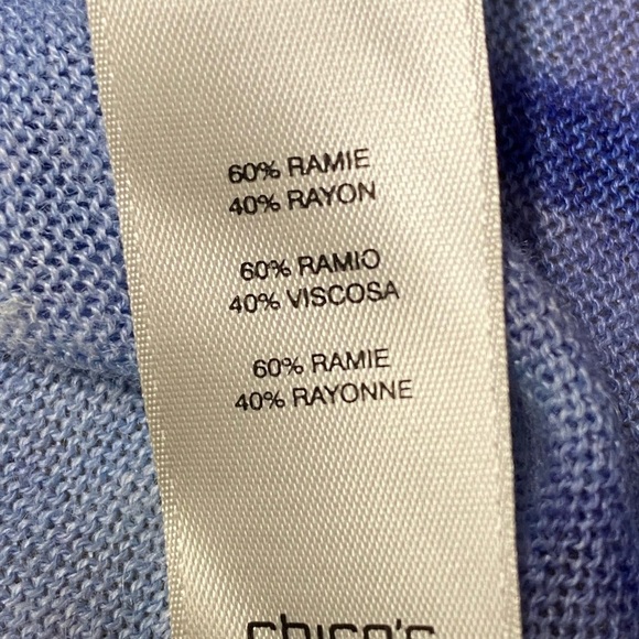 CHICO'S Kelli Watercolor Zebra Print Blue Open Cardigan  Size 0 (S/4) NWT - Picture 7 of 7